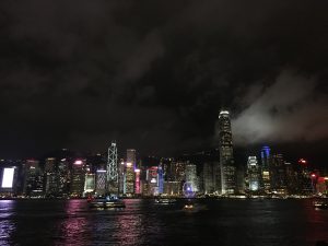 Hongkong in der Nacht, Hong Kong, Victoria Harbour